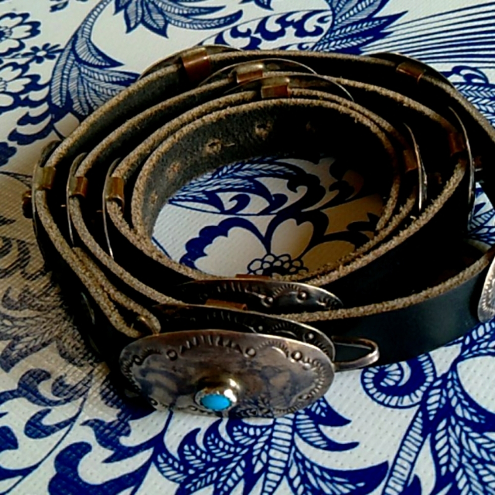 Sterling Silver and turquoise concho belt